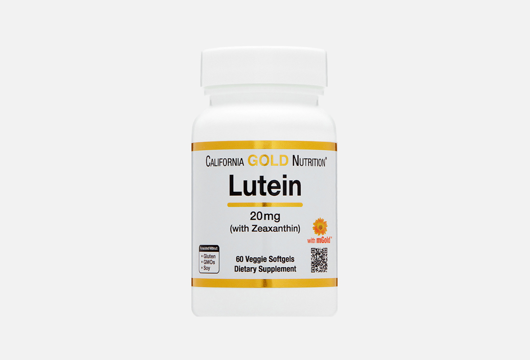 

Бад для поддержки зрения CALIFORNIA GOLD NUTRITION, Лютеин 20 мг, зеаксантин 1мг в капсулах 60 шт