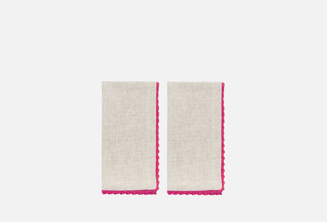 Изображение товара Декоративная салфетка MG HOME Pink с тесьмой, 45x45 см, 2 шт