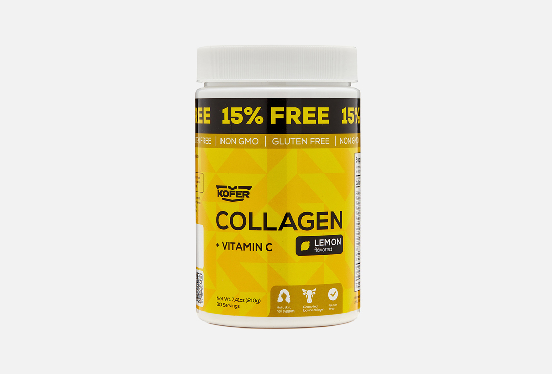 Изображение товара БАД для красоты кожи KOFER Коллаген 6000 мг в порошке со вкусом лимона