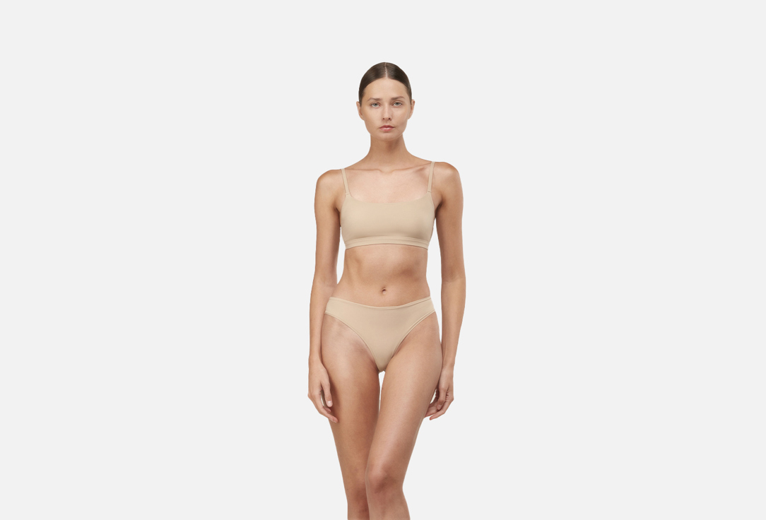 Изображение товара Стильный светло-бежевый топ бюстгальтер с регулируемыми бретелями для женщин