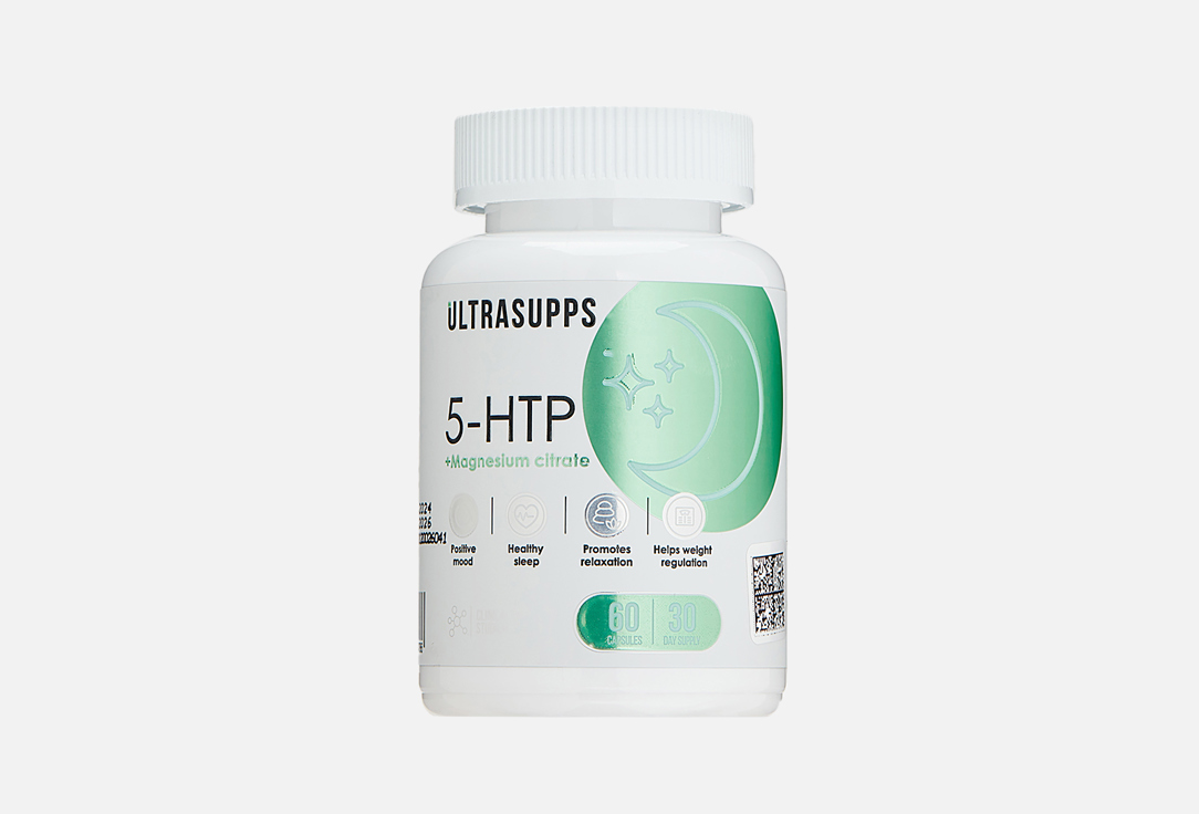 БАД для поддержки нервной системы ULTRASUPPS 5-HTP и Цитрат Магния в капсулах 60 шт