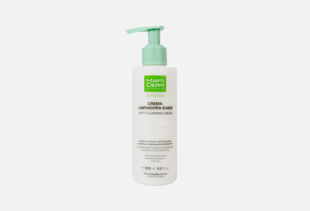 Увлажняющий очищающий крем для лица MARTIDERM  Acniover restore crema limp suave 