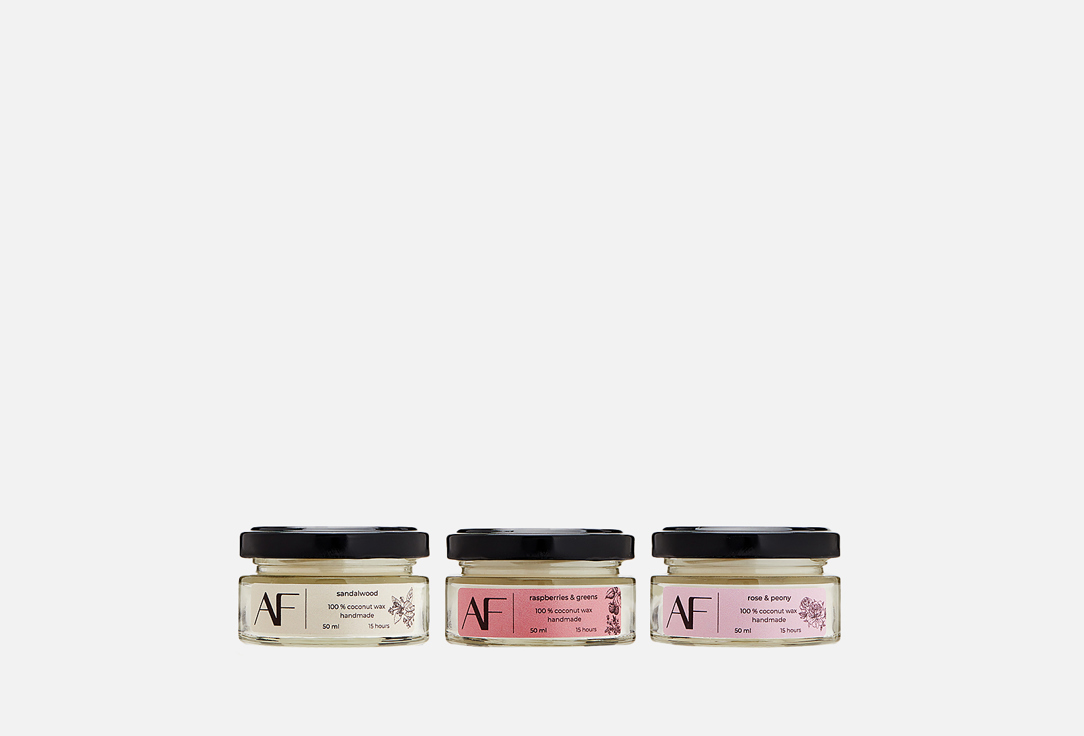 Sandalwood, raspberry greens, rose peony 3 шт