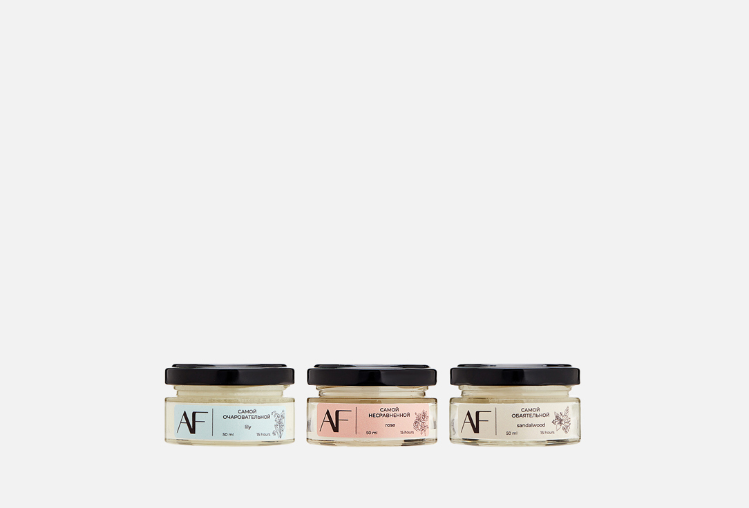 Изображение товара Набор ароматических свечей ART FEEL sandalwood, lily of the valley, rose