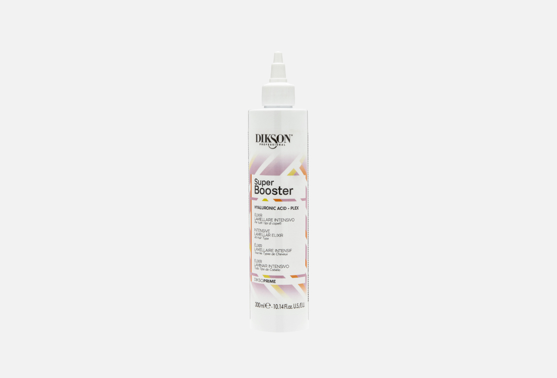 Интенсивный ламинирующий элексир для волос DIKSON Super Booster Lammelar Elixir с гиалуроновой кислотой, кератином и протеином риса 300 мл