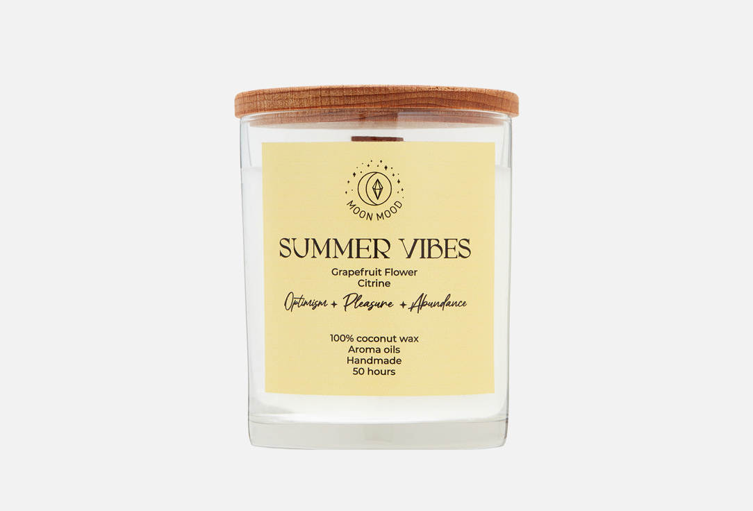 

Аромасвеча MOON MOOD, Белый, Summer vibes, crystal infused 250 мл