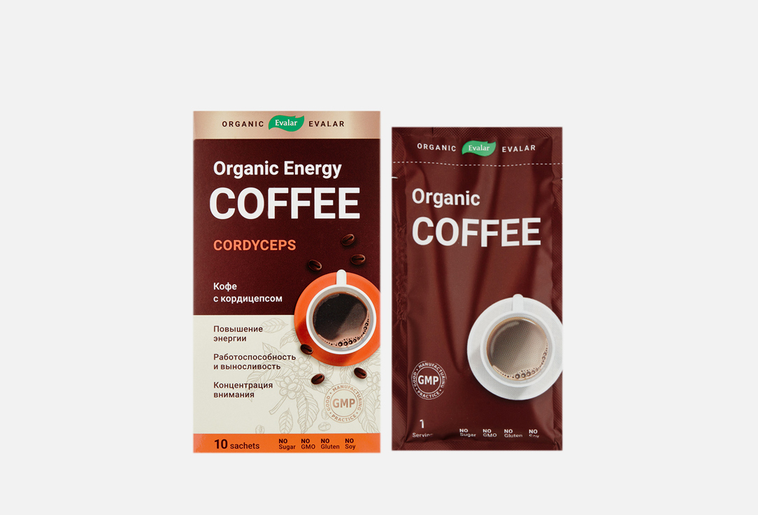Изображение товара БАД для сохранения спокойствия Эвалар Органик энерджи кофе кордицепс 300 мг