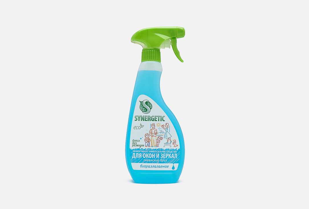 Изображение товара Средство для мытья окон, зеркал, мониторов и стеклянных поверхностей Synergetic Океанский бриз