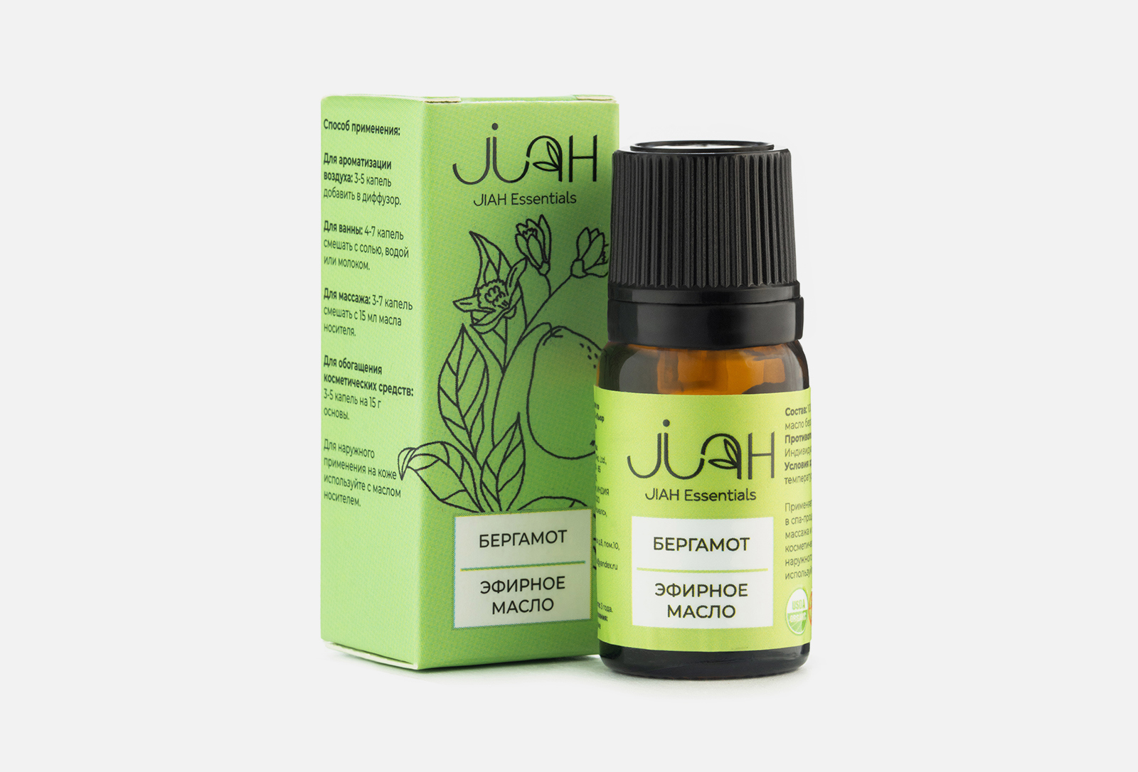 JIAH Essentials Эфирное масло Бергамот 10 мл — купить, цена в Москве