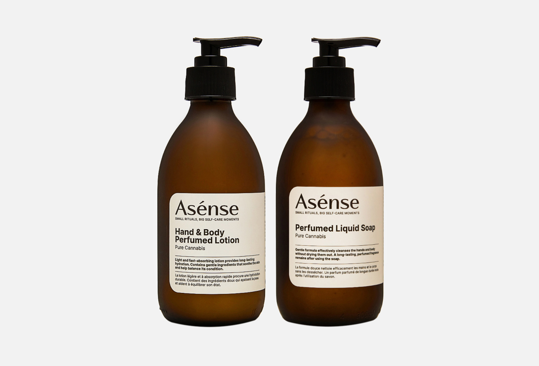 Изображение товара Подарочный набор жидкое мыло и лосьон Асense Pure Cannabis 300 мл аромат каннабиса