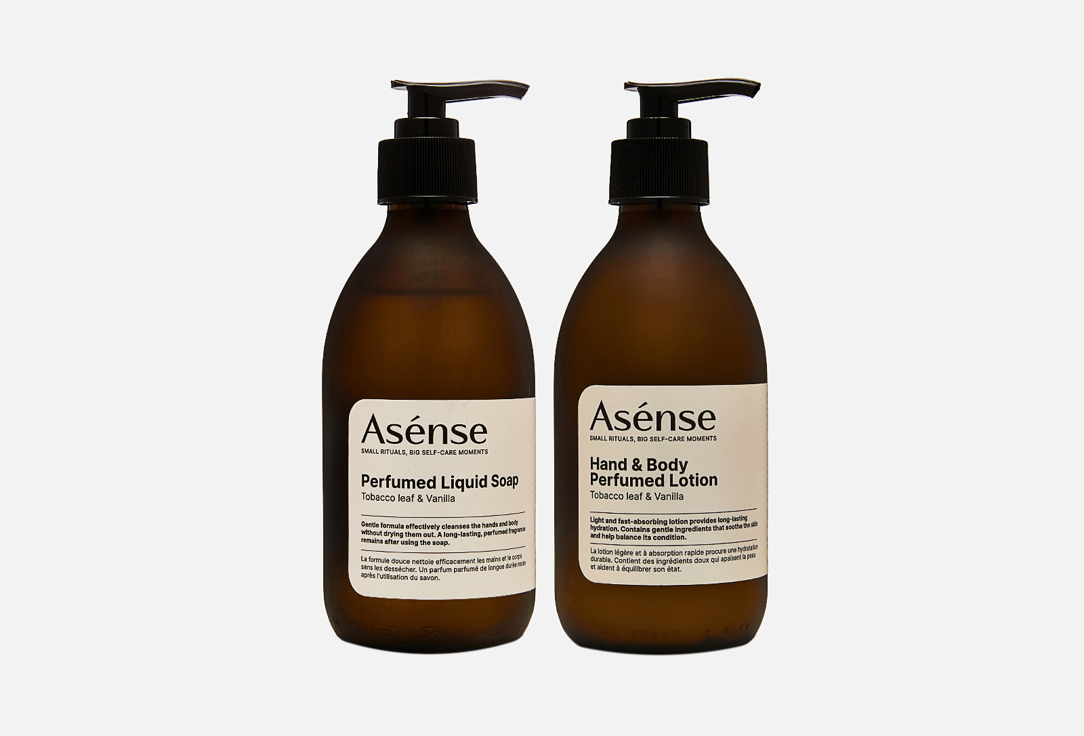 Изображение товара Подарочный набор: жидкое мыло и лосьон для тела Asense Tobacco leaf & Vanilla