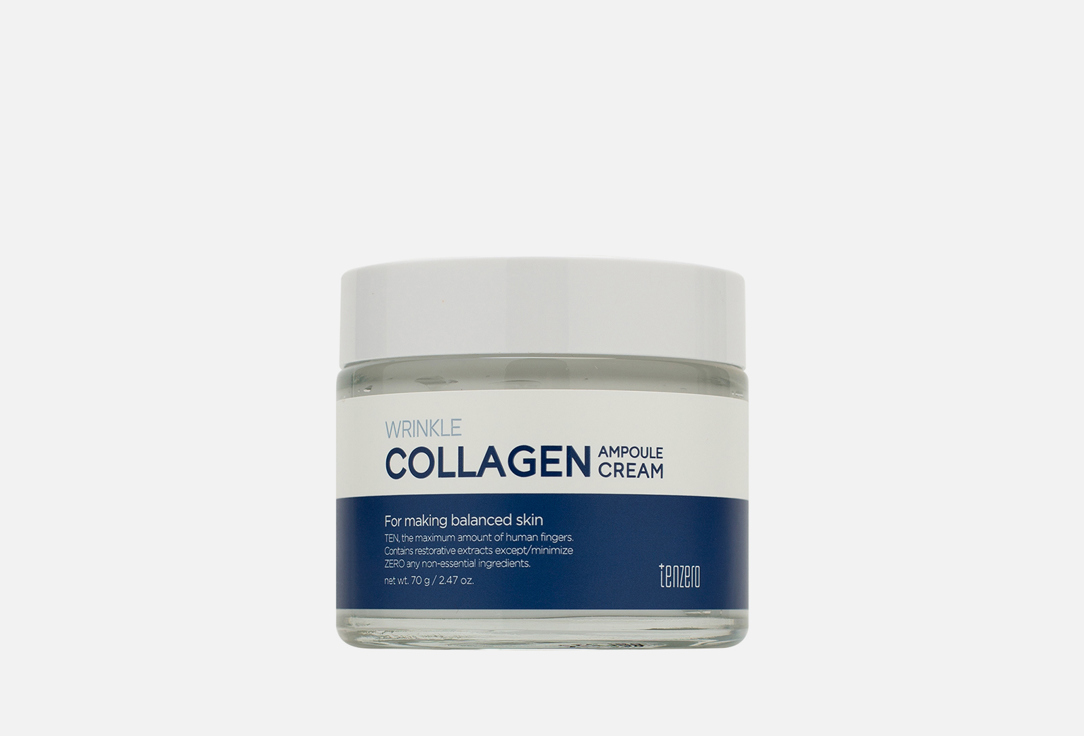 Разглаживающий ампульный крем с коллагеном Tenzero Wrinkle Collagen  