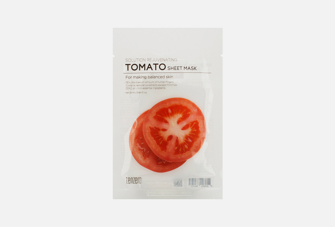 Тканевая маска с экстрактом томата TENZERO Solution Rejuvenating Tomato  1 шт