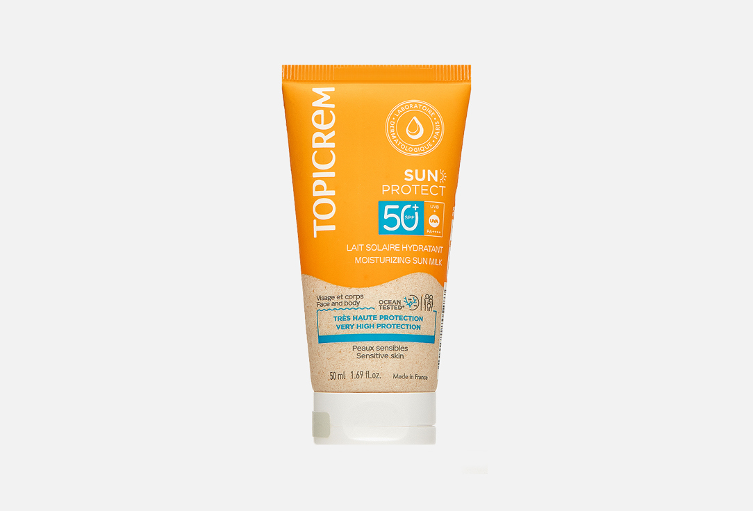 УВЛАЖНЯЮЩЕЕ СОЛНЦЕЗАЩИТНОЕ МОЛОЧКО SPF50+ TOPICREM SUN Protect 50 мл
