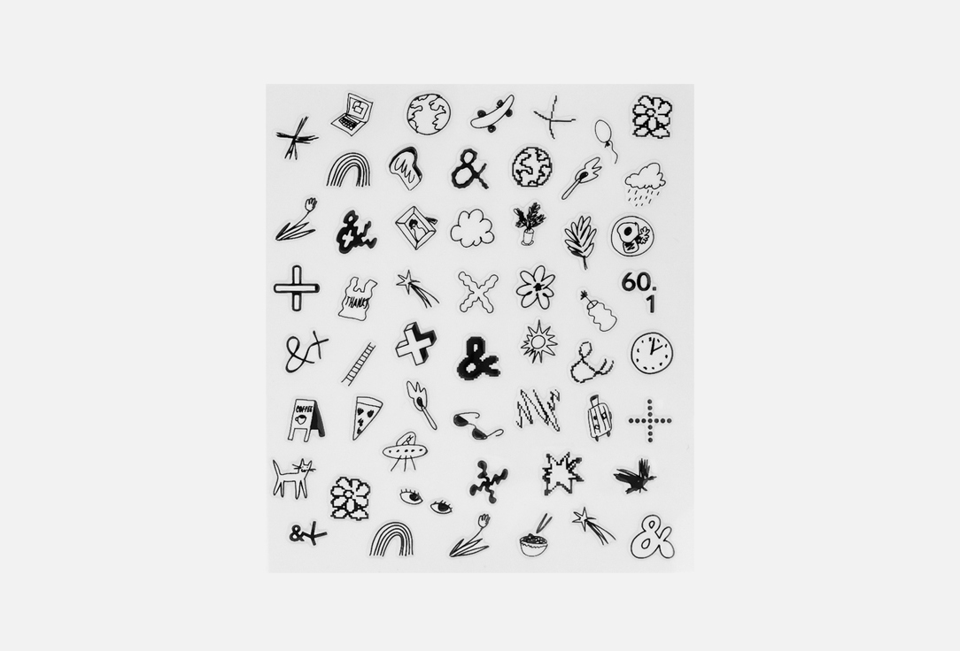 Изображение товара Наклейки для ногтей andplus nail stickers 60.1 black стильный декор для маникюра
