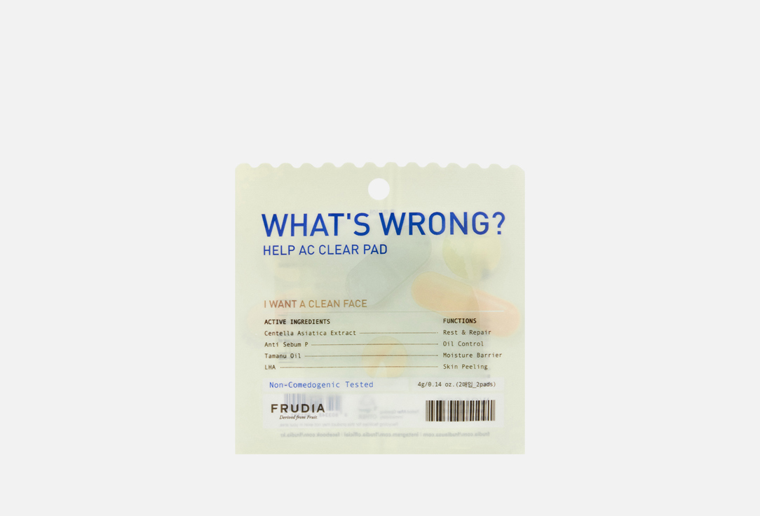 Изображение товара Очищающие пэды для проблемной кожи (4г) Frudia FRUDIA What's Wrong Help AC Clear Pad