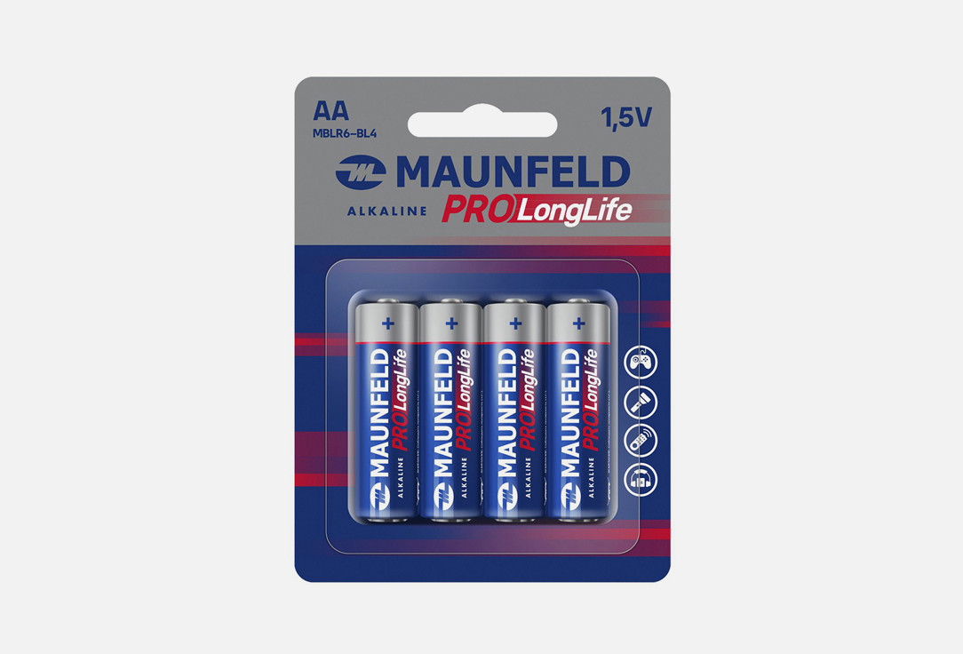 

Батарейки MAUNFELD, PRO Long Life Alkaline AA LR6 4 шт