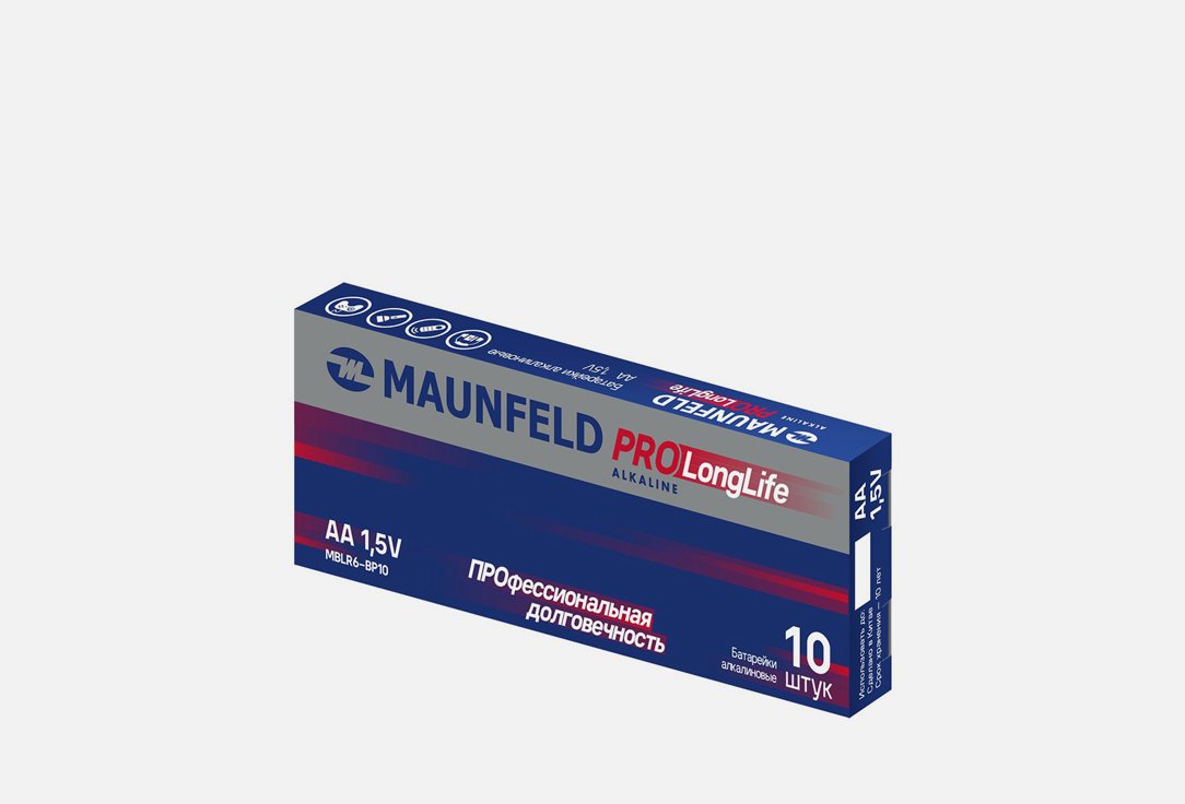 

Батарейки MAUNFELD, PRO Long Life Alkaline AA LR6 10 шт
