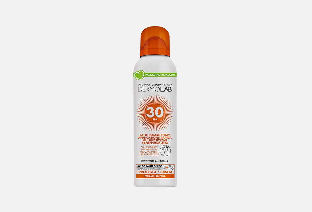 Солнцезащитное молочко-спрей для лица и тела SPF30 DERMOLAB  Sun milk spray multi-position 