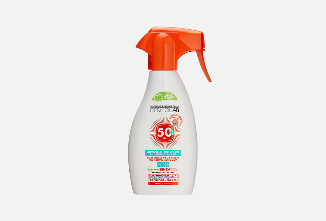 Солнцезащитное молочко для лица и тела SPF50+ DERMOLAB Advanced protection sun milk 250 мл
