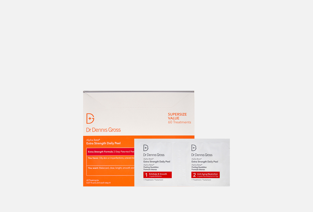 Изображение товара Отшелушивающие салфетки-пилинг для лица Dr Dennis Gross Alpha Beta Peel Extra Strength Daily Peel