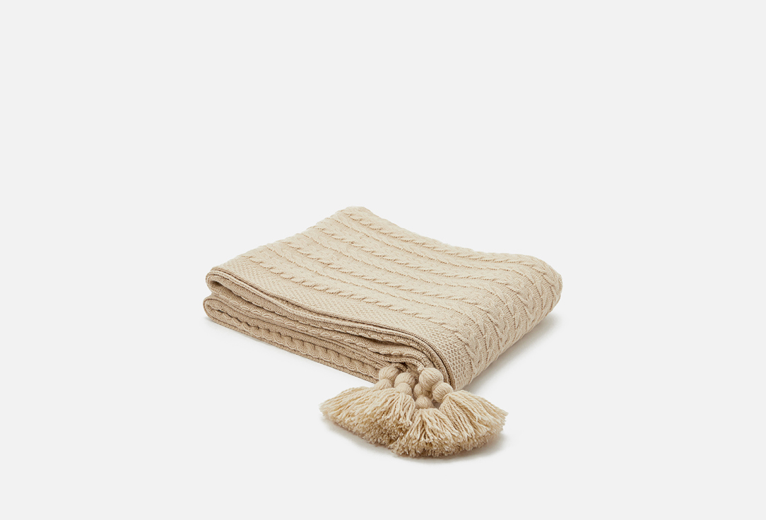 

Плед DIVNAYA IVA, Бежевый, Бежевый с кистями 1 шт