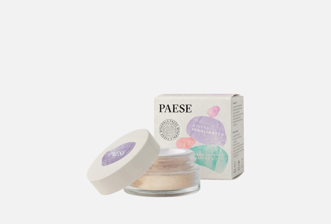 Изображение товара Минеральный рассыпчатый хайлайтер для лица и тела PAESE Minerals с натуральным блеском