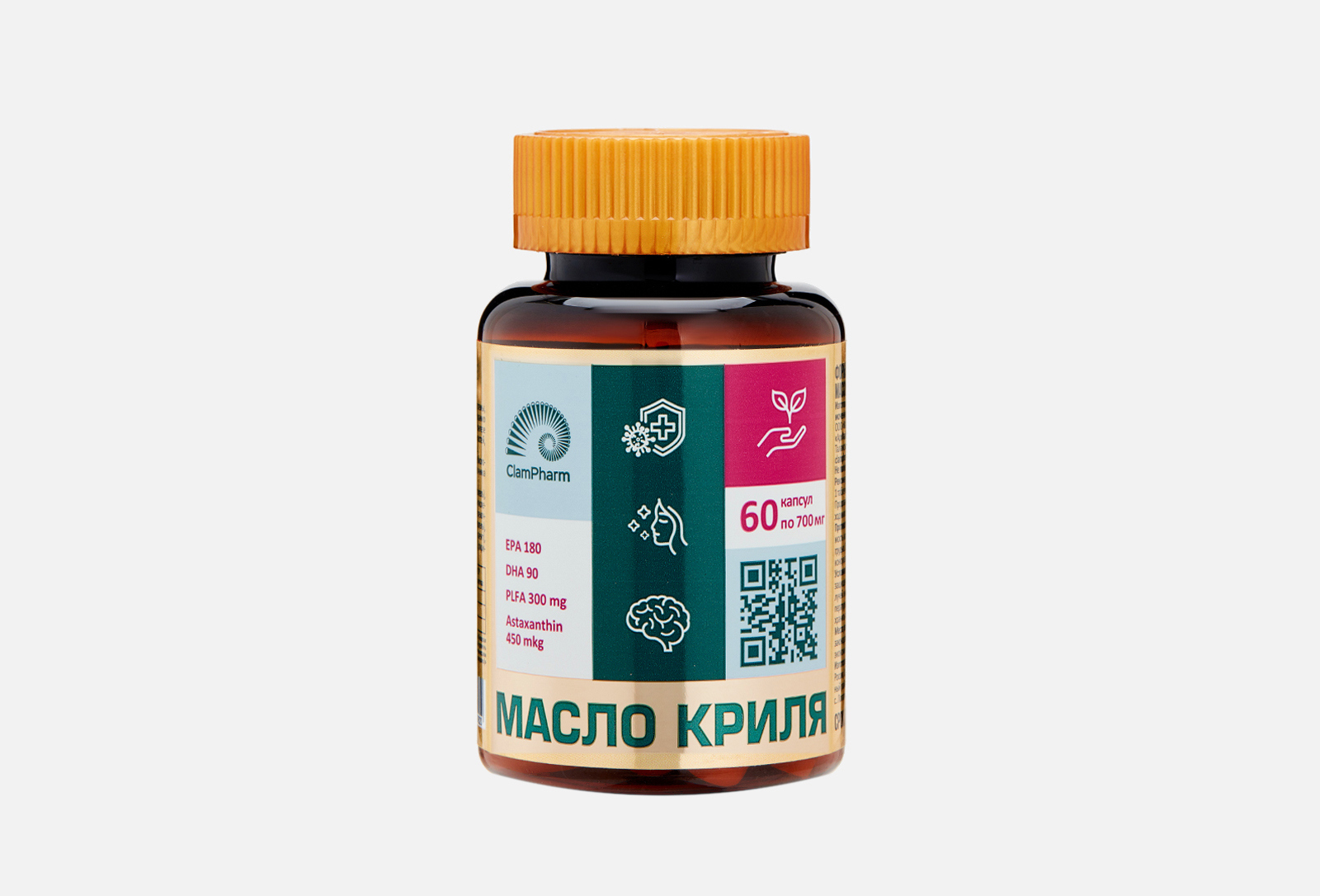 CLAMPHARM БАД для улучшения общего здоровья организма Масло криля 1500 ...