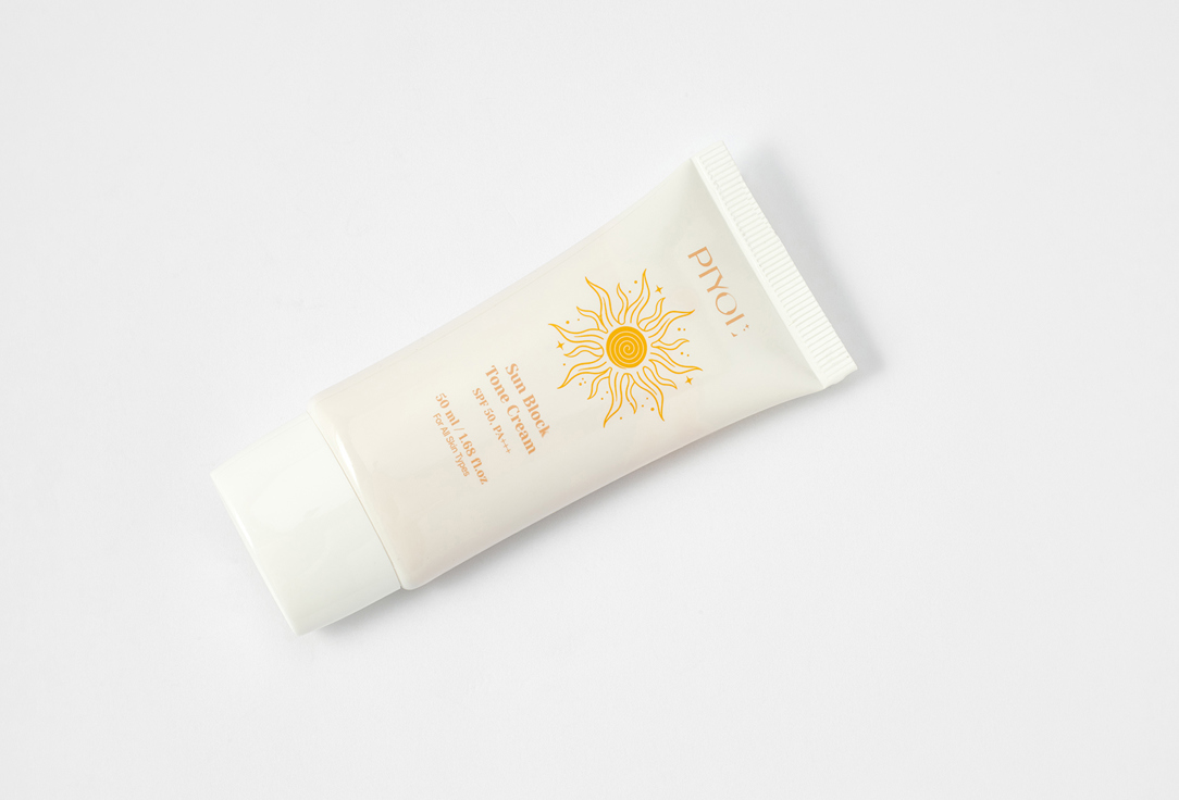 Солнце защитный крем для лица SPF 50 PIYOL Sun Block Tone 