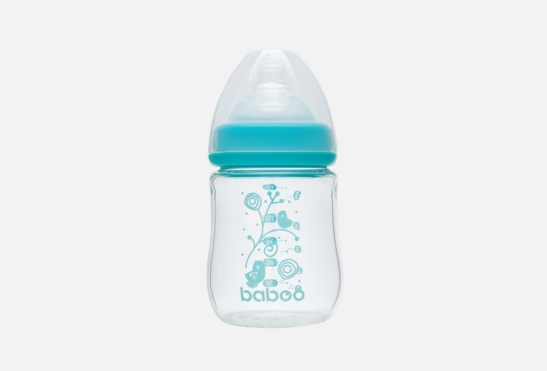 

Бутылочка стеклянная BABOO, Широкая, с соской 0мес+ 150 мл