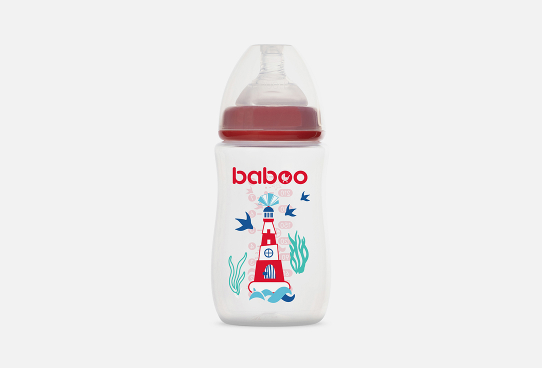 Бутылочка с соской BABOO Широкая, с соской 3мес+ 250 мл