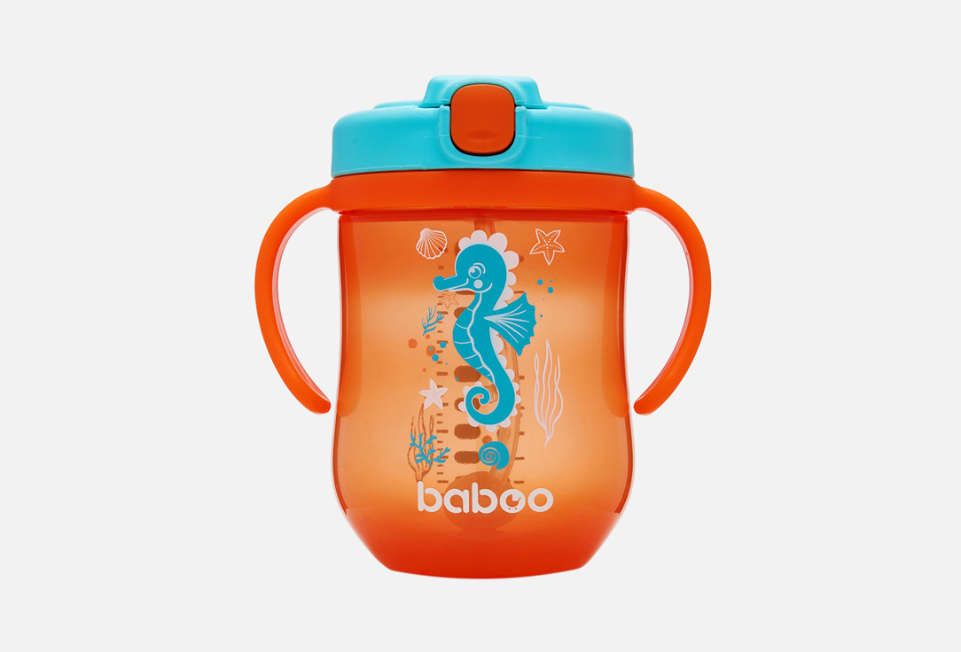 Кружка-поильник BABOO 9+мес, Sea life Orange 1 шт