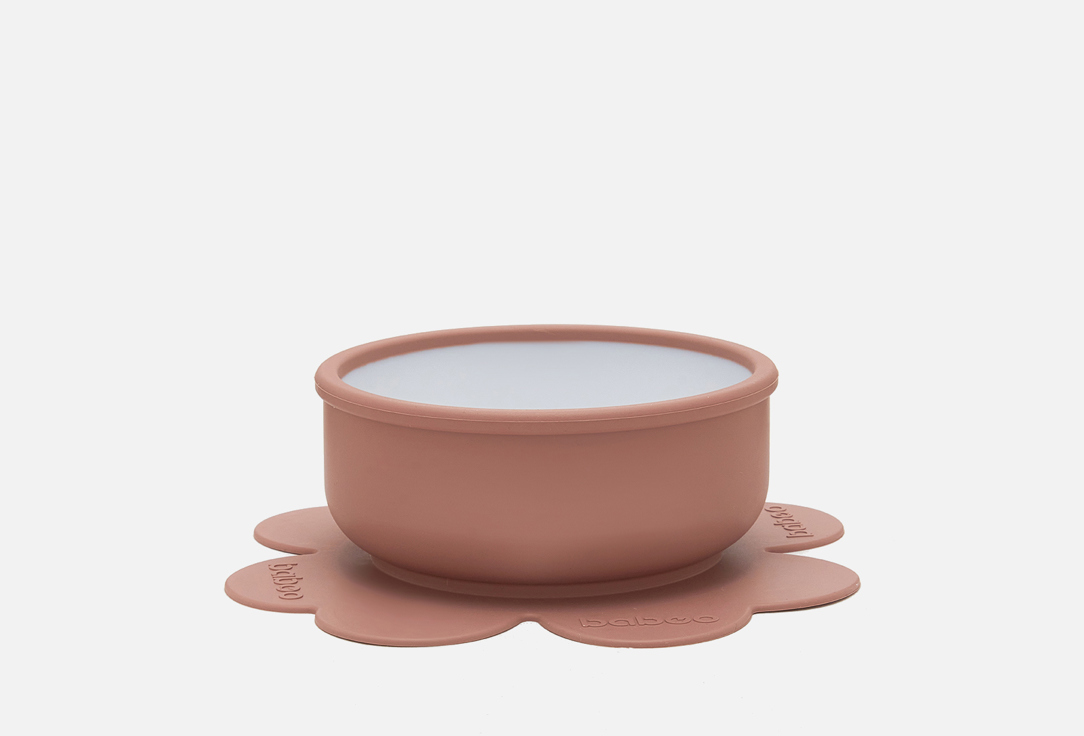 

Тарелка силиконовая BABOO, На присоске, Капучино 1 шт