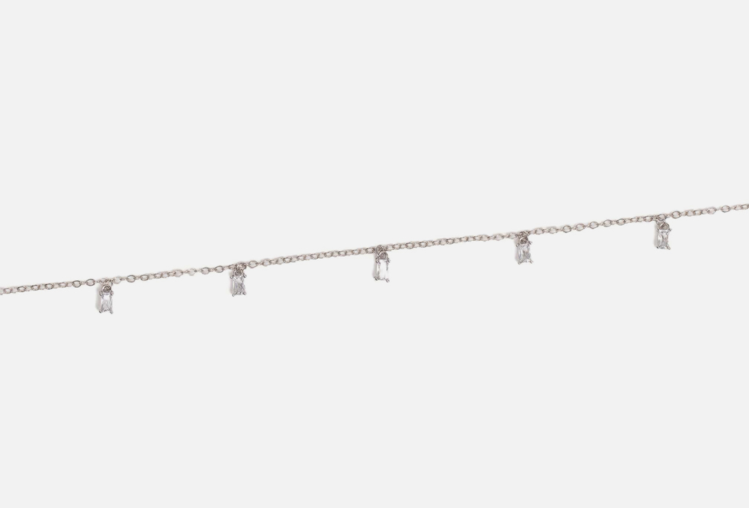Изображение товара Колье цепь Veruschka с фианитами в серебре 38 см удлинение 2 см