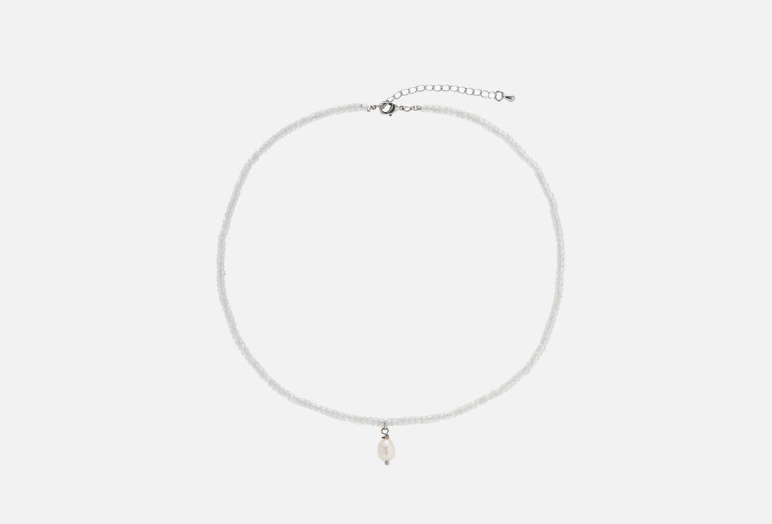 Изображение товара Колье-чокер из цирконов и жемчуга Форрат белый 36 см + 5 см