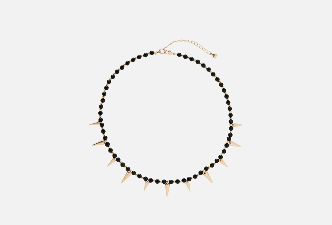 Изображение товара Колье-чокер с шипами из черного агата и гематита за 6783 рублей, ручная работа Россия