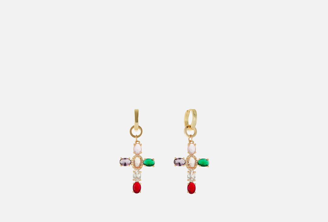 Изображение товара Серьги Forat Brand Earrings with crosses tutti frutti color gold