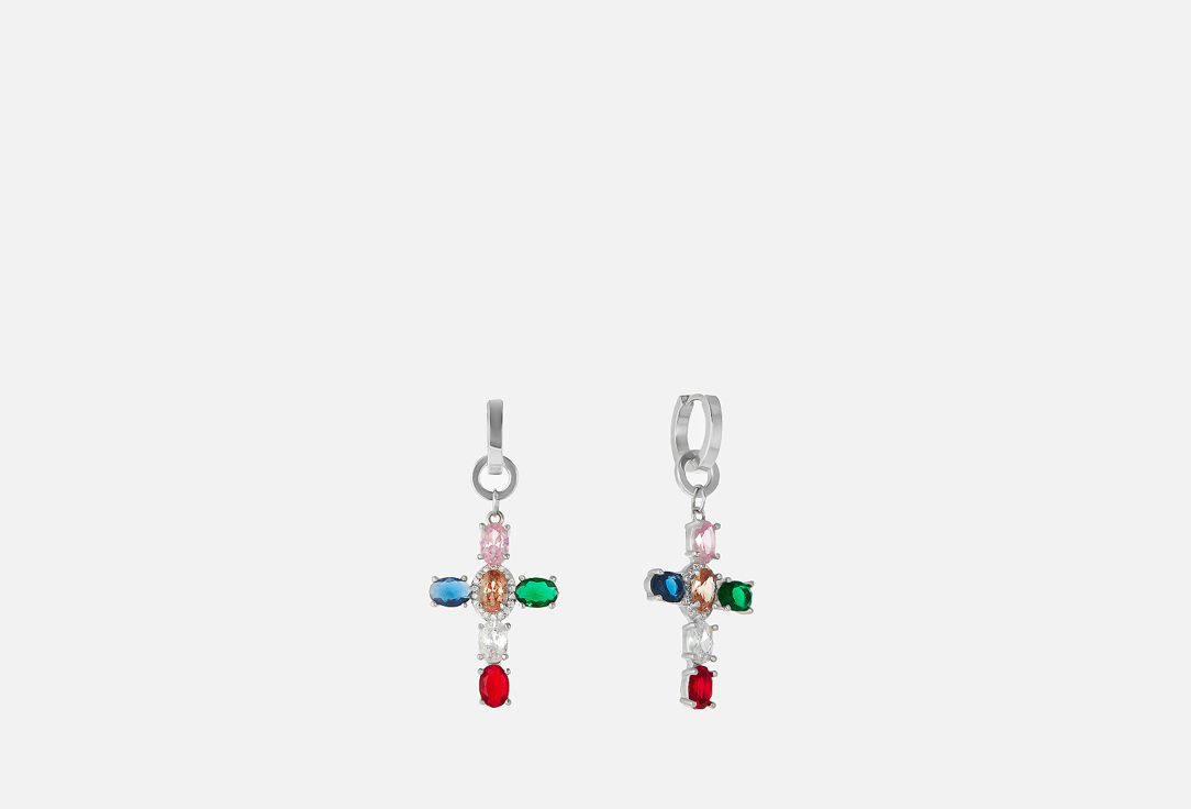 Изображение товара Серьги Forat Brand Earrings with crosses tutti frutti color silver