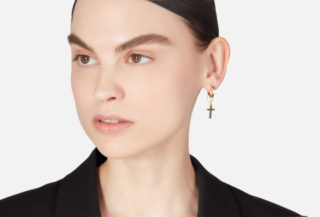 Серьги  Forat Brand Earrings with small cross pendants. color: Gold 