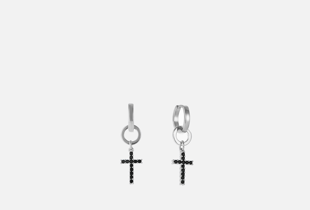 

Серьги FORAT BRAND, Earrings with small cross pendants. color: Silver 2 шт