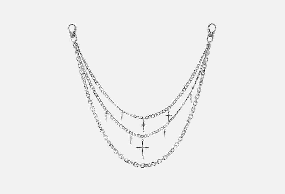 Изображение товара Цепь-трансформер Forat Brand с карабинами и жемчугом в серебре