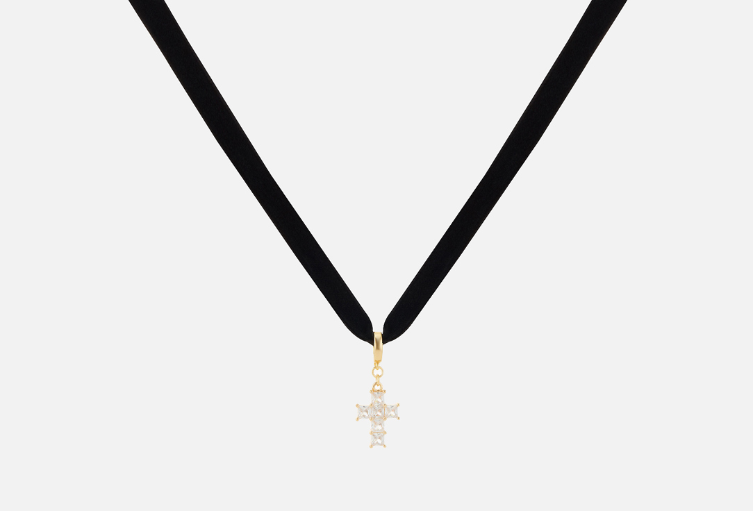 

Чокер из бархата VERUSCHKA, С подвеской Крест в золотом цвете 1 шт