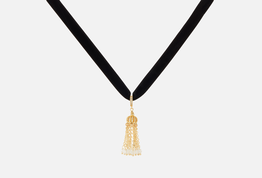 

Бархатный чокер VERUSCHKA, С кисточкой в золоте 1 шт