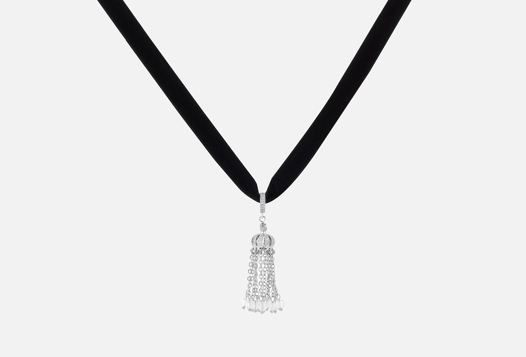 

Бархатный чокер VERUSCHKA, С кисточкой в серебре 1 шт