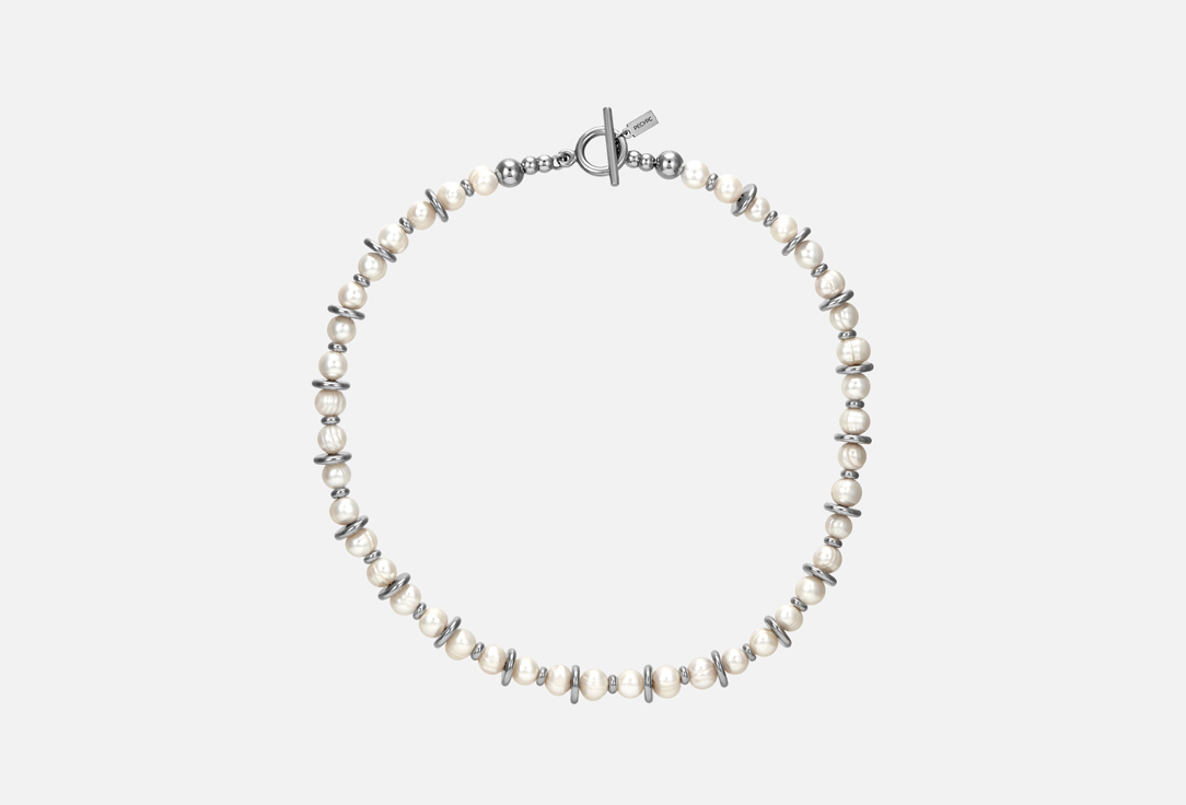 Изображение товара ЧОКЕР Ресурс ИЗ БЕЛОГО ЖЕМЧУГА СО СТАЛЬНЫМИ ДИСКАМИ