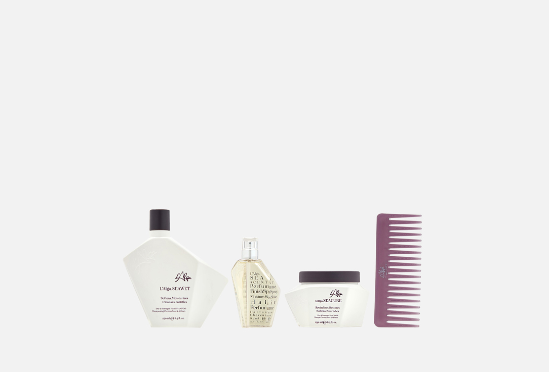 

Набор восстанавливающий для роскошных волос для сухих и поврежденных волос L'ALGA, Сила и аромат океана Holiday Luxury Bag Seamore HA 4 шт