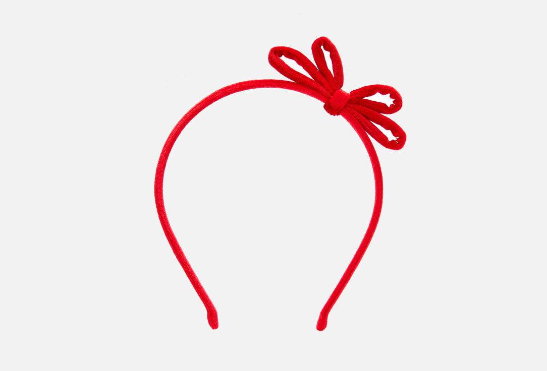 Изображение товара тонкий ободок для волос Бабушкины Связи Бархатный Красный