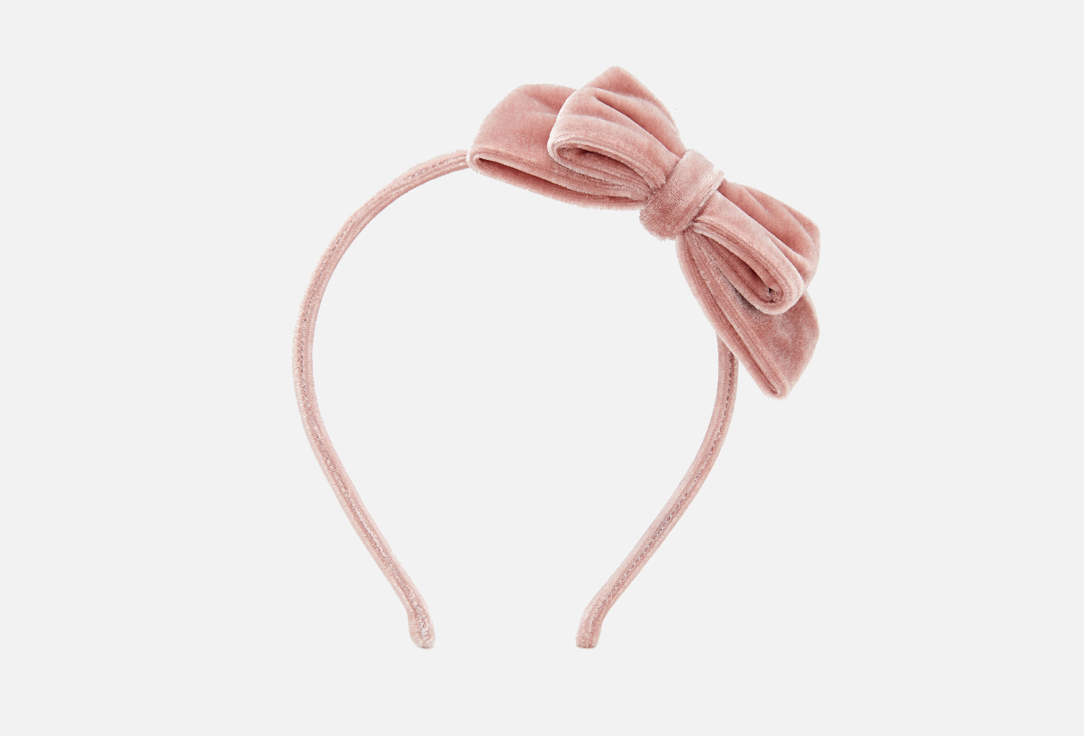 Изображение товара широкий ободок для волос Бабушкины Связи Пыльно-розовый бархатный