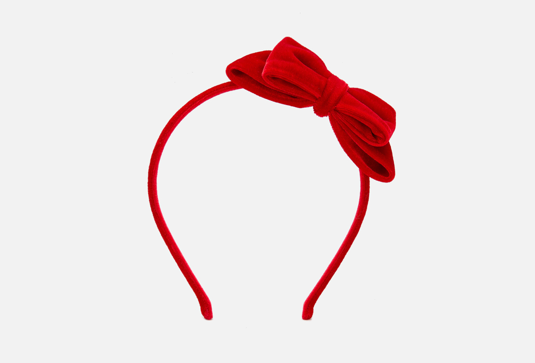 Изображение товара широкий ободок для волос Бабушкины Связи Бархатный Школа Красный