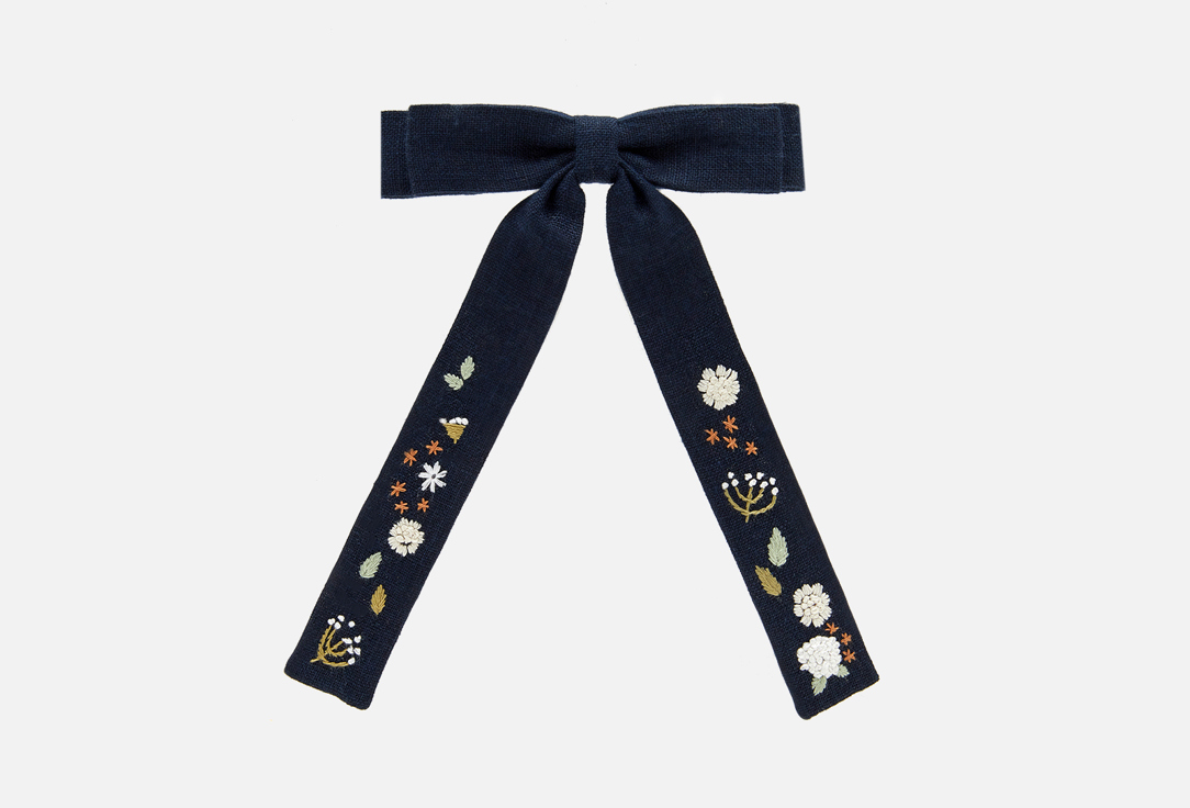 Изображение товара Бант автомат для волос с длинными лентами Бабушкины Связи Цветочные мотивы